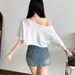 Cross-border European And American Style 2025 Spring New Women's Clothing, Sexy Off-shoulder Design, Fashionable Printed_ecoleips.com