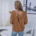 Voya Women's Clothing 2026 Spring/Summer European And American Loose Casual Sexy Backless Pullover Long-Sleeve Waffle Knit_ecoleips.com