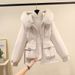 Women's Clothing Horn button parka women's autumn and winter new slim down cotton jacket fashionable plus velvet thick fur coat_ecoleips.com