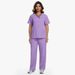 Women's Clothing Surgical Gowns, Hand Washing Clothes, Operating Room Hand Washing Clothes, Elastic Quick Drying Thin V Neck Contrast Color_ecoleips.com