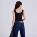 Women's Integrated Padded Tank Top Without Underwire, Versatile For Inner And Outer Wear, Square Neck, Beautiful Back,_ecoleips.com