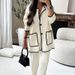 Women's suit autumn new fashion casual loose solid color two-piece set_ecoleips.com