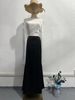 Women's Clothing Autumn Spliced Organza Large Swing Sleeves Long Satin Slim Dress_ecoleips.com