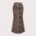 Elegant Leopard Print Fishtail Midi Skirt For Women – Stretchable Polyester Wrap Hemline Skirt – Office & Evening Wear_ecoleips.com