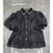 Women's Clothing Women's Style Fashionable Rhinestone Embellished Puff Sleeve Shirt Loose Fitting Heavy Duty Top_ecoleips.com