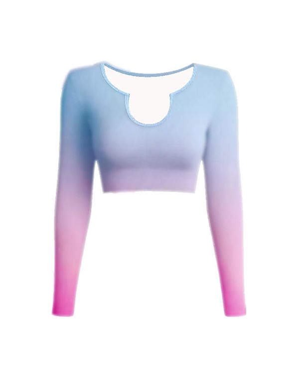 Women's Gradient Color Long Sleeve T-Shirt Casual Versatile Slimming Fashion Top For All Seasons_ecoleips.com