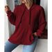 Autumn/Winter Women's Casual Jacquard Patchwork Baggage Hoodie In Large Size With Loose Fit_ecoleips.com