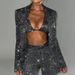 Women's Clothing 2024 new solid color sequins fashionable sexy casual shirt underwear straight pants three piece set_ecoleips.com