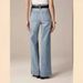 Women's Clothing Denim Trousers Trousers High Waist Elastic Wide Leg Trousers Straight Trousers New_ecoleips.com