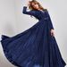 Women's v-neck long sleeves elegant evening dress prom dress party dress bridesmaid dress_ecoleips.com
