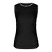 Sleeveless Rib Knit Crew Neck Racer Slim Fit Contrast Color Casual_ecoleips.com