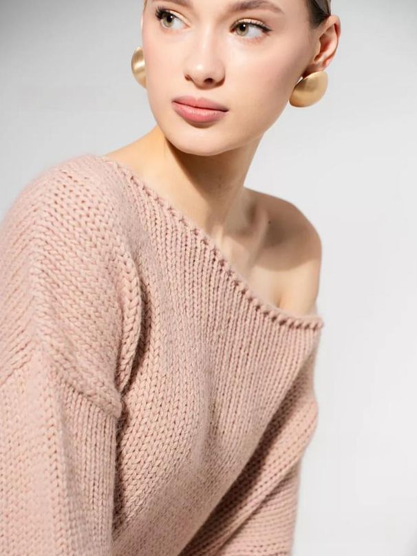 Women's Batwing Sleeve Off-Shoulder Knit Sweater - Soft & Stretchy Pullover Top In 10 Colors (White, Pink, Blue, Red, Yellow, Fuchsia, Orange, Black)_ecoleips.com