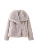 Women’s Double-Layer Faux Fur Coat – Oversized Lapel Winter Jacket (S/M/L/XL, Taupe/Gray/Camel)_ecoleips.com