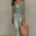 2 Piece Set Fashion Knit Sweater Top Satin Dress Elegant Commuting Women's Clothing_ecoleips.com