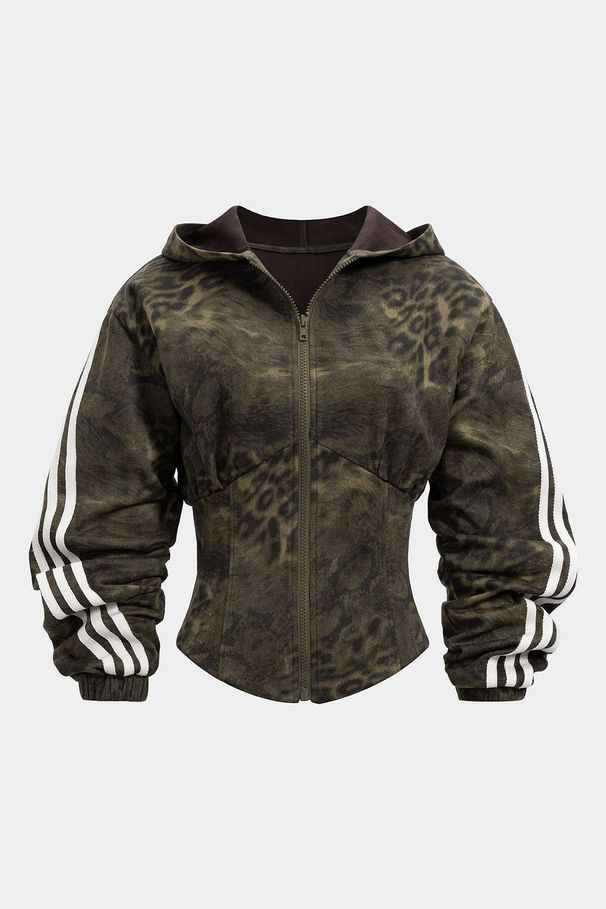 Women's Clothing New Fashion Loose Letter Hooded Knitted Jacket Jeans Two Piece Suit_ecoleips.com