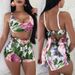 Women's Clothing Sexy Printed Strappy Suspenders Two Piece Suit Nightclub Clothes_ecoleips.com