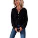 Women's Autumn/Winter Solid-Color Hoodie Long Sweatshirt With Buttoned Collar And Loose Fit_ecoleips.com