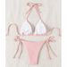 Women's Clothing New Halter Neck Tie Backless Sexy Bikini Summer Beach Pit Stripe_ecoleips.com