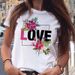 Cross-border Supply European And American Wholesale Heart-shaped Plus-size Fashion Retro Short-sleeve Casual T-shirt For_ecoleips.com