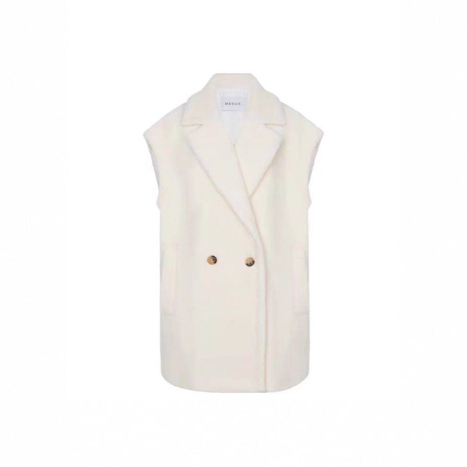 Women's Faux Shearling Teddy Bear Vest Longline Faux Fur Coat Shawl Collar Oversized Vest Winter Fall Layering Piece_ecoleips.com