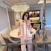 Elegant Printed Satin Loungewear Set, Long Sleeve Shirt And Wide-Leg Pants, Sophisticated Two-Piece Ensemble_ecoleips.com