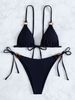 Verve 2025 New INS Swimsuit Two-Piece Bikini Set Fairy Style Sexy Solid Color Tie Swimwear For Women_ecoleips.com