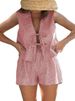 Women's Clothing Casual Plaid Suit Lace Up Vest Elastic Waist Shorts Suit_ecoleips.com