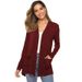 Women's Oversized V-Neck Modal Knit Cardigan Long Sleeve Duster Coat Lightweight Layering Essential for Work And Weekend in 8 Colors_ecoleips.com