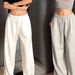 Women's Clothing White Sweatpants Loose Drape Straight Trousers Wide Leg Trousers Sports Trousers_ecoleips.com
