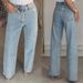 Women's Hot Selling INS Influencer Diamond Star High-Waisted Washed Jeans - Versatile Straight Leg Pants_ecoleips.com