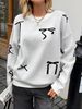 Women's European And American Style Casual Commuter Bow Tie Long Sleeved Sweatshirt Sweater For Fall/Winter Season_ecoleips.com