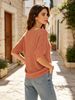 Loose Soft Breathable Half Sleeve Knit Top_ecoleips.com