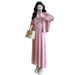 Autumn Korean Fashion Two-Piece Maternity Dress For Pregnant Women_ecoleips.com