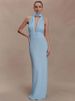 Mozision Polka Dot Backless Sexy Maxi Dress Women Elegant Halter Deep V Neck Sleeveless Bodycon Split Club Party Long Dress_ecoleips.com