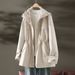 Women's Clothing Spring And Autumn Hooded Windbreaker Waist Short Style Popular Coat_ecoleips.com