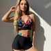 Women's Clothing Split Swimsuit Women's Digital Printing Lace Up Halter Neck Boxer Shorts Sexy Bikini_ecoleips.com