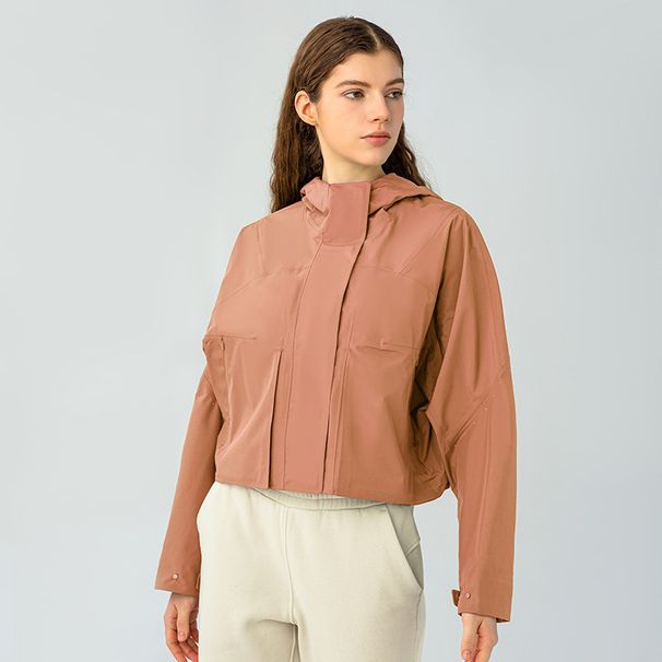 Trendy And Popular Waterproof, Windproof, Breathable, Heat Sealed Women's Hiking And Camping Short Hooded Outdoor Mountaineering Jacket_ecoleips.com