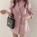 Women's Blazer 2025 Spring Autumn New Vintage Hong Kong Style Chic Slim Fit European And American Casual Suit Jacket_ecoleips.com