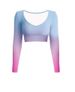 Women's Gradient Color Long Sleeve T-Shirt Casual Versatile Slimming Fashion Top For All Seasons_ecoleips.com