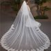 Women's Clothing Bridal Accessories 3 Meters With A Comb One Layer Of Trailing Lace Sequins Long Veil_ecoleips.com