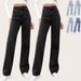 Women's High-Waisted Blue Jeans - Loose Fit Straight Leg,Stretch-Free Cotton, Long Trousers For Spring & Fall_ecoleips.com