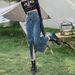 Retro High-Waisted Slimming Denim Skirt Front Slit A-Line Midi Bodycon Skirt For Women Trendy Instagram Style_ecoleips.com