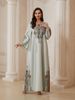 Cross-Border Turkish Print Robe Dress, Ethnic Style Evening Gown, Unique Design Long Robe, Perfect For Special Occasions_ecoleips.com