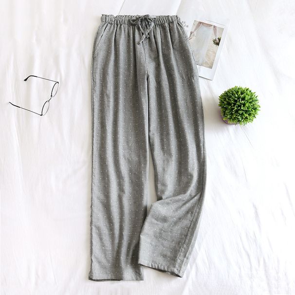 Spring Autumn Women 100%Cotton Sleep Bottoms Female Plus Size Night Trousers Sleepwear Pants Lovers Casual Polka Dot Home Pants_ecoleips.com