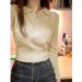 Aria Basics Aria Basics V-Neck Polo Knitted Base Shirt For Women 2025 Autumn Winter Slim Fit Short Inner Top Design Sweater Trendy_ecoleips.com