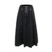 Gothic Culture High-Waisted Slim Fit Midi Skirt for Women Lace-Up Metal Ring A-Line Dark Style Summer New_ecoleips.com