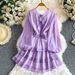 Women's Sexy Hollow out Tie Waist round Neck Chiffon Dress Sweet Heart Ruffle Skirt Versatile Breathable New 2026_ecoleips.com