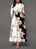 Spring Autumn Boho Long Dresses Women Elegant Long Sleeve Casual Floral Print Beach Party Maxi Dress_ecoleips.com