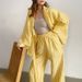 2025 Autumn New Women's Striped Long Sleeve Loose Tie Top High Waist Pants Fashion Casual Set_ecoleips.com