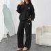 Women's Clothing Autumn And Winter Coin Print Hoodie And Sweatshirt Set With Wide Leg And Straight Leg Pants_ecoleips.com